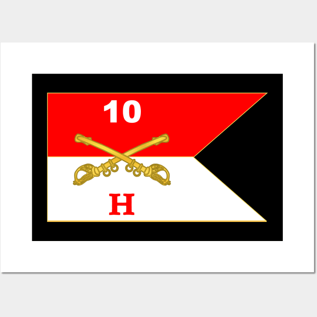 H - Hotel Troop - 10th Cavalry Guidon Wall Art by twix123844